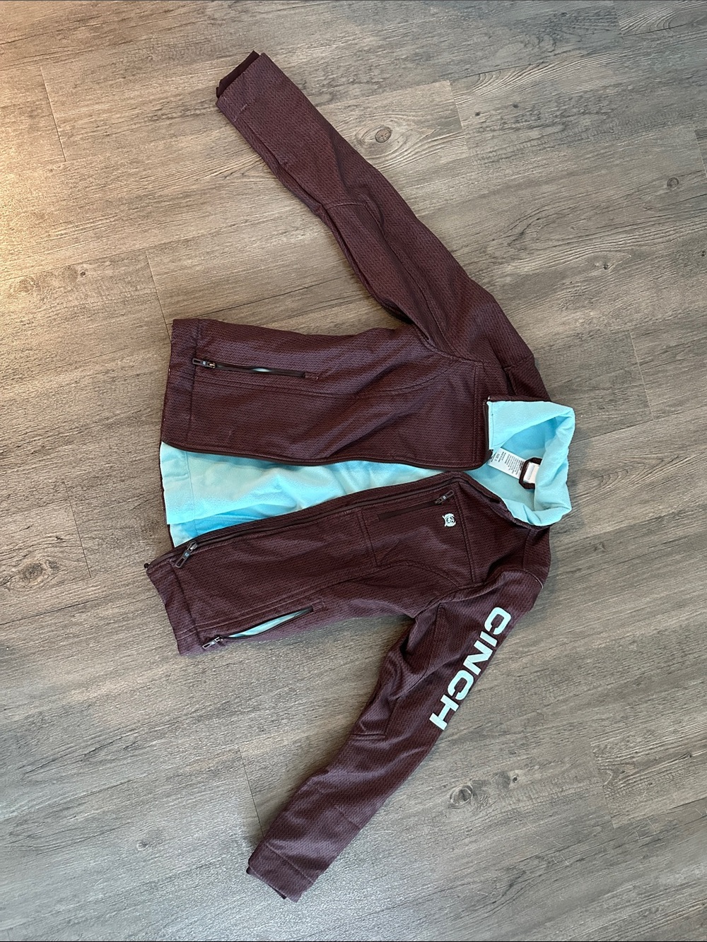 Cinch Women's Maroon Jacket with Light Blue Lining